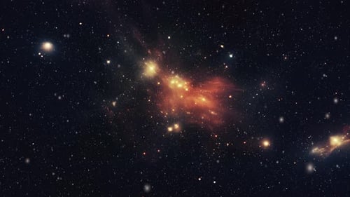 Cosmic Journey Through Twinkling Stars and Nebula