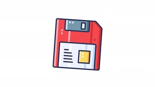 Retro Floppy Disk, icône animée en boucle fluide