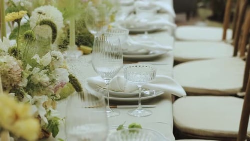 Elegant Table Setting for a Wedding Reception