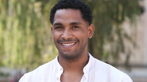 Smiling Young Adult Man Close Up Portrait