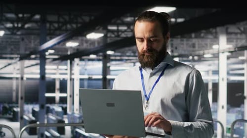 Computer Scientists on Data Center Platform Analyzing Performance Outputs
