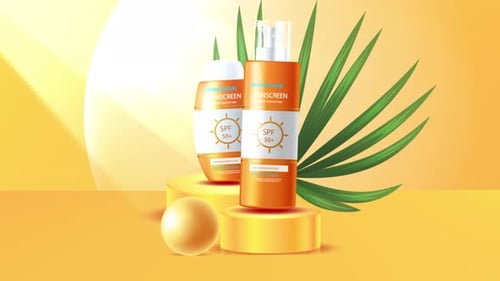 Shampoo And Lotion Product Presentation In Studio Background 4K