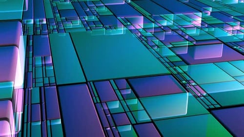 Cyan and purple colorful background animated square.