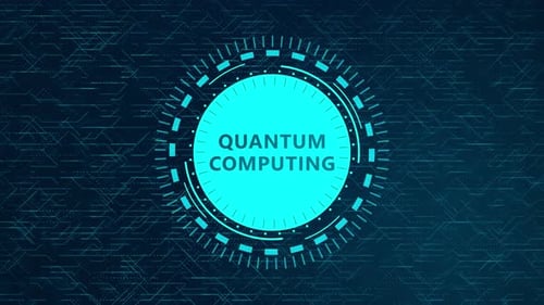 Futuristic Quantum Computing Interface Reveal Animation