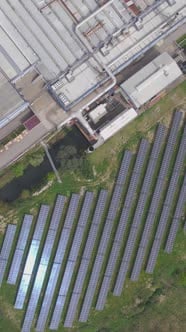 Vertical Video of Sonal Panels Farm. Renewable Energy Aerial View ...