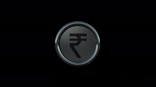 3D Indian Rupee Symbol Rotating Loop Animation
