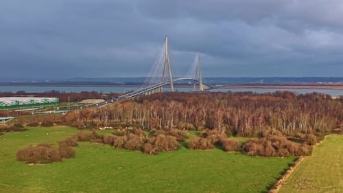 Paysage hivernal du Pont de Normandie