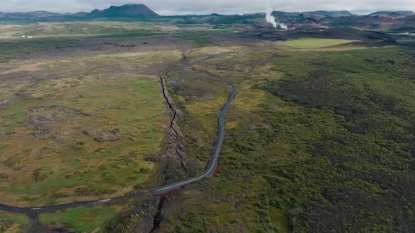 Iceland’s Rift Valley – Aerial View of Tectonic Plate Boundary and ...