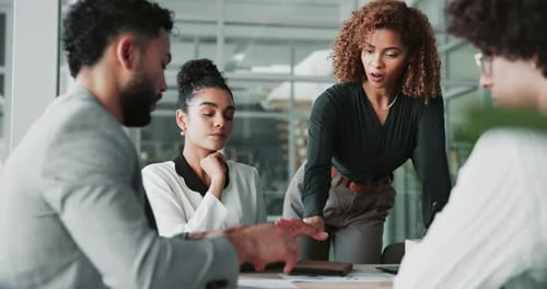 Business Team Collaborating in Modern Office Space