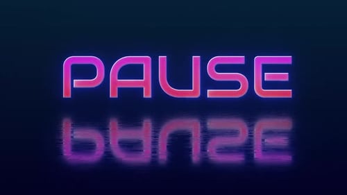 Glitch-Animation mit „Pause“ -Text. Mit einem futuristischen. Perfekt zum Spielen.