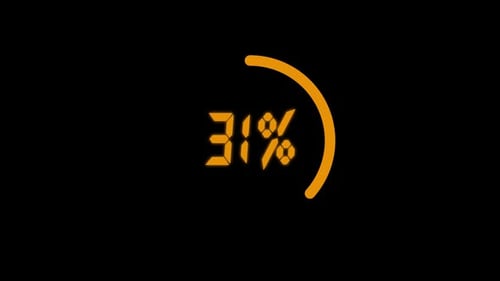 Digital Circle Progress Count 0 To 100 With Alpha Channel