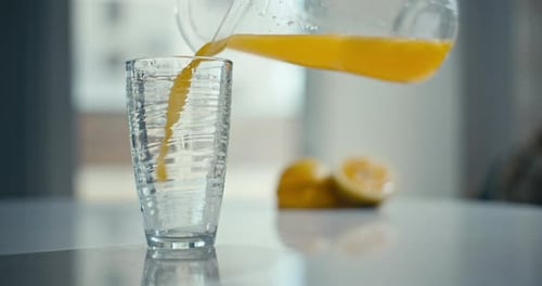 Glass Filled with Fresh Orange Juice