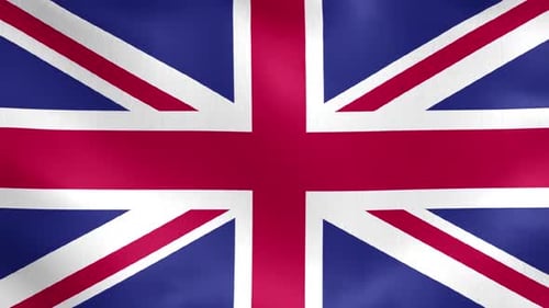 United Kingdom Flag Waving Loop Background