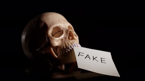 Calavera de papel falso
