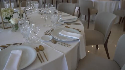 Elegant Table Settings for a Wedding Event