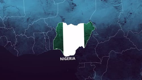 Nigeria Map Outline Reveal with Flag Fill Animation