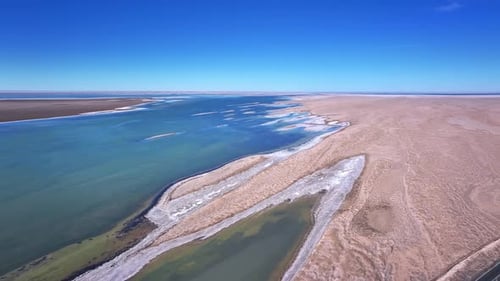 The dry land, the soil by the salt lake in Qinghai, China.