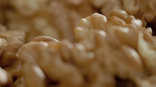 Close-up of walnut kernels showcasing healthy fats and natural texture