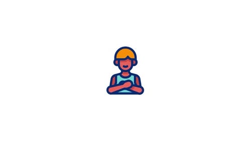 Animated Person Icon Clapping Hands in Flat Design