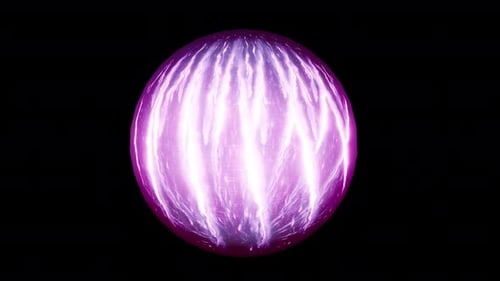 Purple With White Gradient Sphere 360 Rotating Abstract Animation On Transparent Background