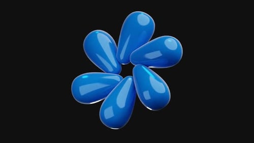 Modern Abstract Blue Fluid Shapes Rotating Loop