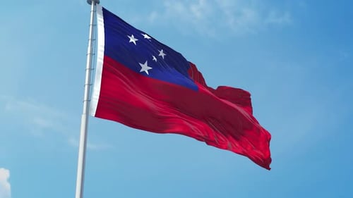 Realistische Flagge von Samoa