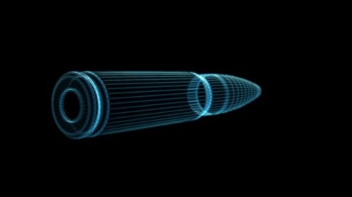 3D-Bullet-Hologramm-Animation in Schleife mit Alpha