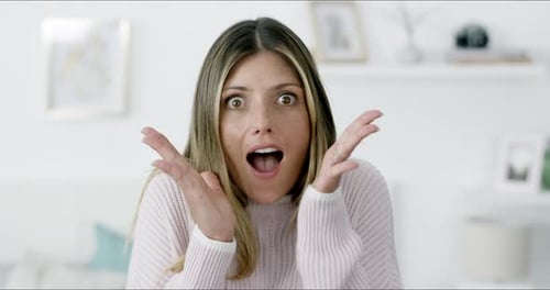 Woman Expressing Surprise and Amazement