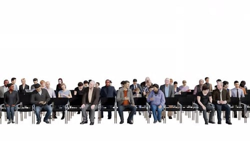 3D Animated People Sitting in a Corporate Audience