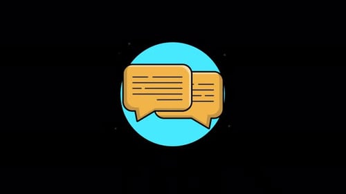 Animated Flat Design Speech Bubbles Communication Icon