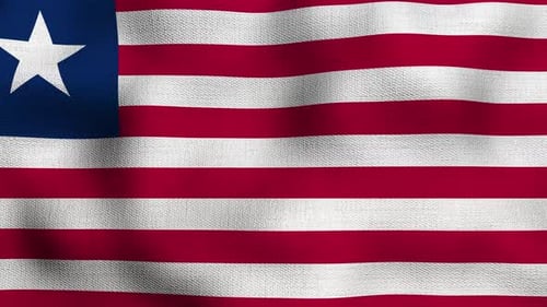 Liberia Flag Waving Loop Animation