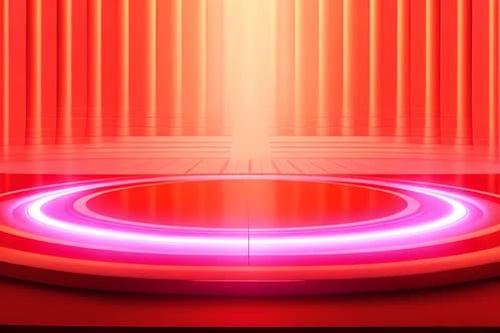 podium Futuristic showcase with platform for product displaying. Empty modern stage display