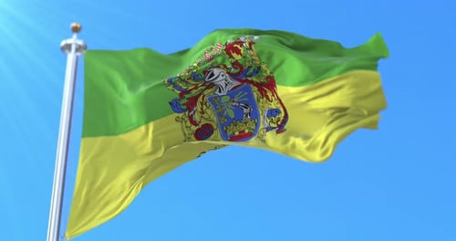 Realistic Waving Flag Animation with Ornate Coat of Arms