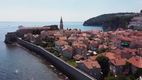 Aerial view of the old Budva