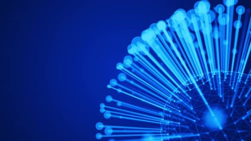 Blue Abstract Plexus Sphere Network Background Loop