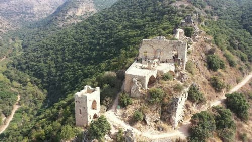 Aerial view of the Nimrod fortress (Kelat Nimrod)
