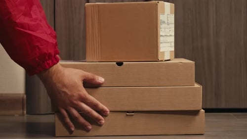 Food and Goods Delivery Box Contactless Online Shopping Volunteer Courier Delivers Parcel a to Door