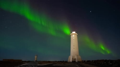 Aurora Borealis Northern Lights in Iceland Real Night Sky with Stars Time Lapse Astronomical