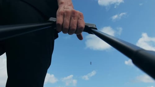 Tourist Man with Suitcase Baggage in Spain A Traveler with Luggage Suit Jacket on Business Street Go