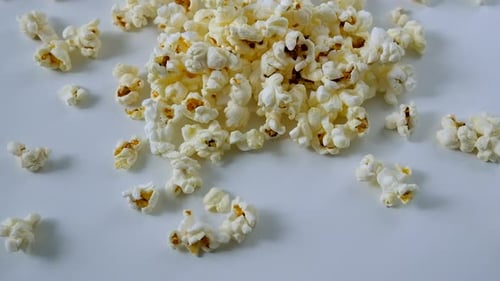 Closeup of Popcorn on the Table Selective Focus