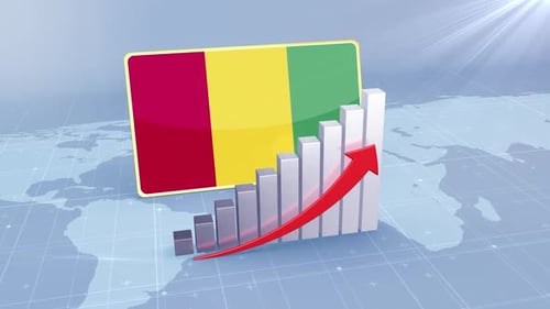 Guinea Economic Growth Bar Chart Graph Rising Red Arrow
