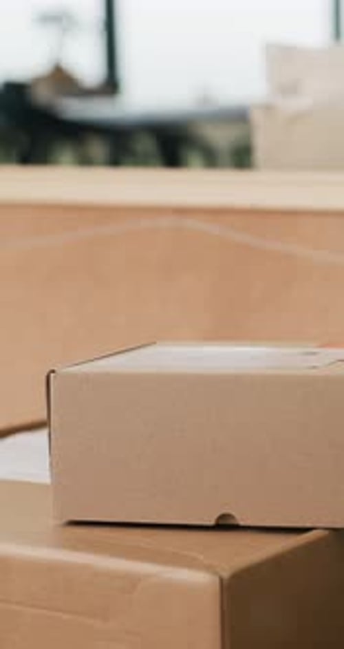 Boxes, package and e commerce for storage, parcel or delivery with eco friendly packaging