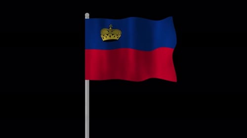 Waving Liechtenstein National Flag Animation