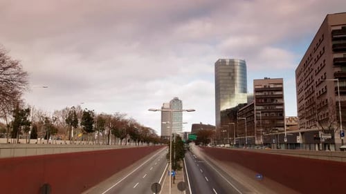 Barcelona City Timelapse in Early Evening