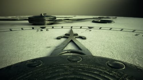 Grungy Antique Clock Face Time Lapse Animation