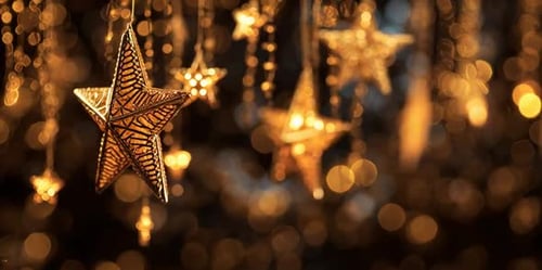 Elegant Golden Stars Christmas Holiday Background Loop