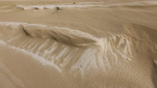 Wunderschöne Sandmuster, die durch den Wind in Sanddünen entstehen.