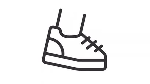 Animated Walking Shoe Minimalist Line Icon