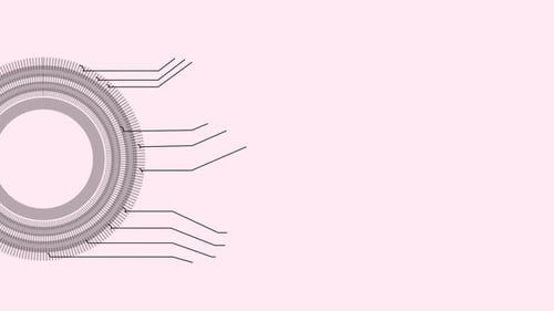 Glowing Circle Video With Intricate Technology Inspired , Circuit Lines,