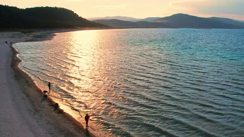 People At Sunset Lake
